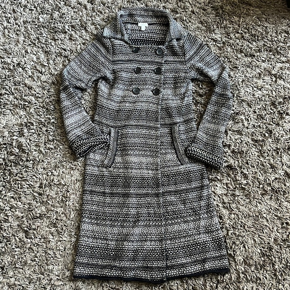 Semantiks Peacoat Trench Style Button Up Sweater Coat Duster Small